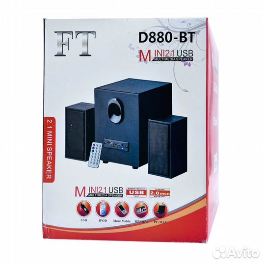 Активная акустич. система D880-BT 2.1 bluetooth