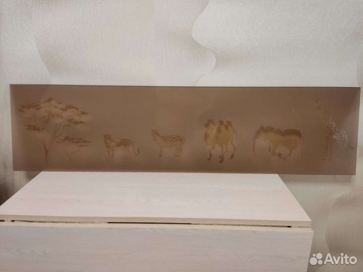 Стекло коричневое с матированным рисунком