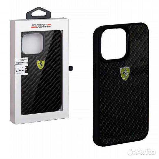 Чехол iPhone 13 Pro Max Ferrari Carbon