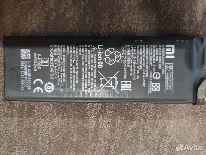 Аккумулятор на xiaomi mi note 10 lite