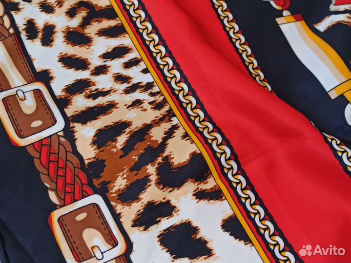 Красный платок Шаль Dior ручной край