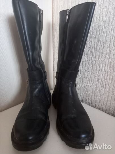 Сапоги зимние нат кожа и мех 34