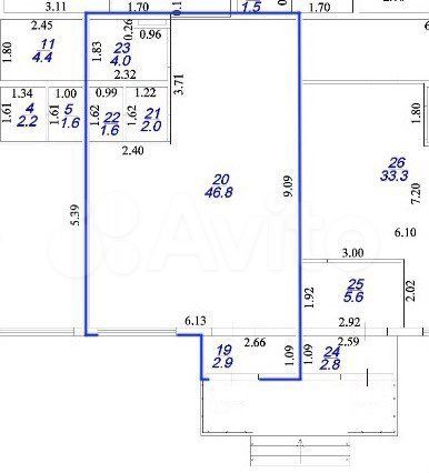 Свободного назначения, 57.3 м²