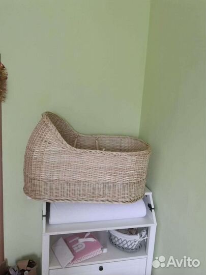 Детская люлька колыбель плетеная