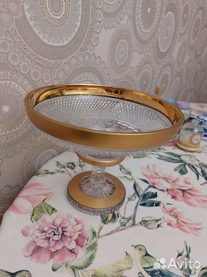 Ваза для фруктов хрусталь