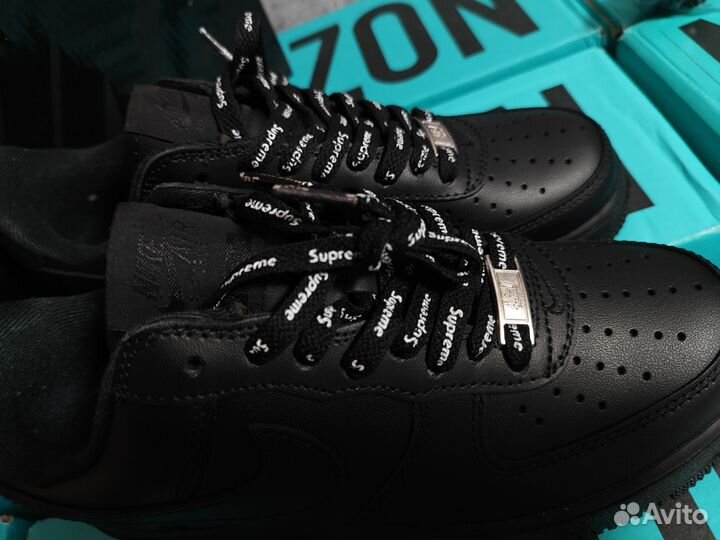 Nike Air Force 1 supreme black люкс