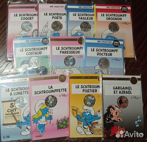 Монеты 2022 Смурфики Серебро