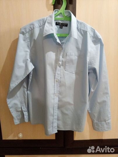 Рубашка школьная голубая р.158