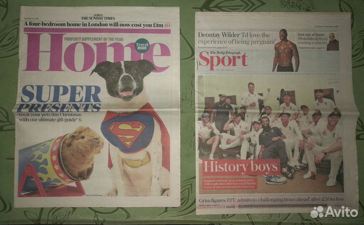 Газеты на английском языке,на выбор,отл.состояние