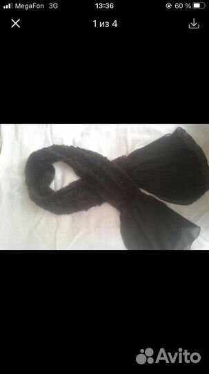 Норковый шарф с шифоном