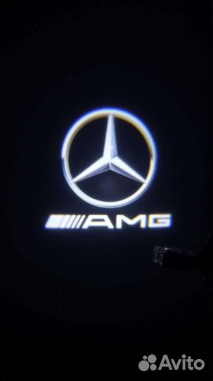 Подсветка проекция в двери Мерседес (пара)