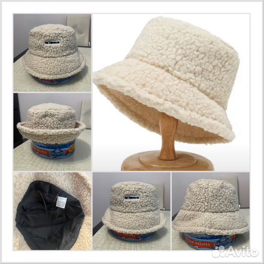 Женская плюшевая панама шляпа шапка