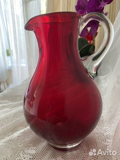 Кувшин цветное стекло СССР
