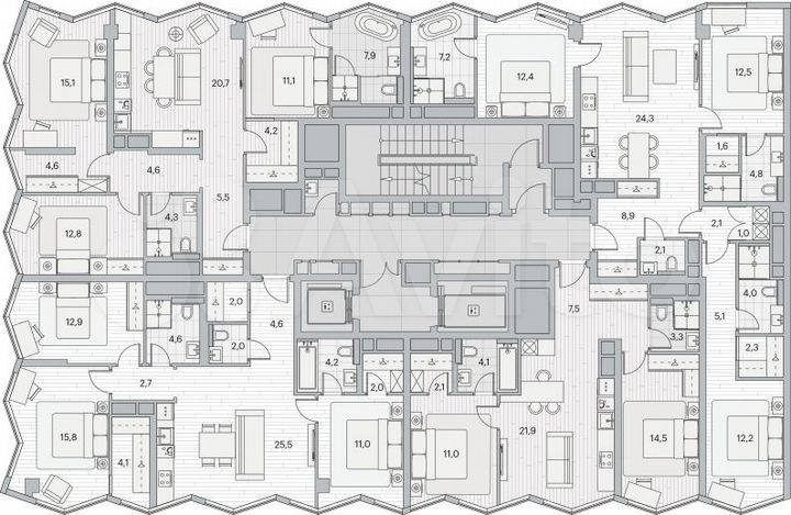 3-к. квартира, 90,8 м², 21/26 эт.