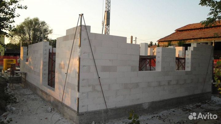 Кладка стен из газоблока