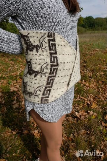 Пояс из шерсти с двухсторонним рисунком