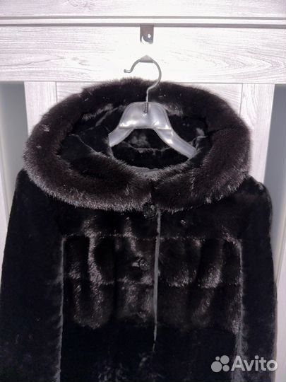 Шуба мутоновая с норкой 44