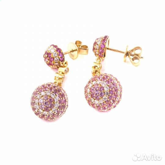 Stefan Hafner Серьги с бриллиантами и розовыми сап