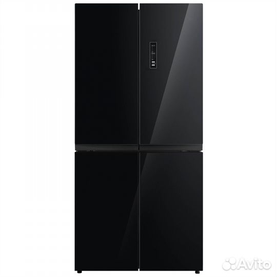 Многокамерный холодильник с черными стеклянными дв