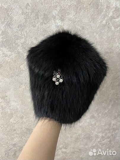 Шапка норковая женская вязаная