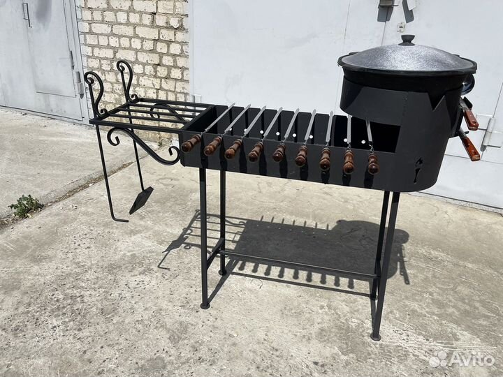 Мангал с печкой для казана 3 мм