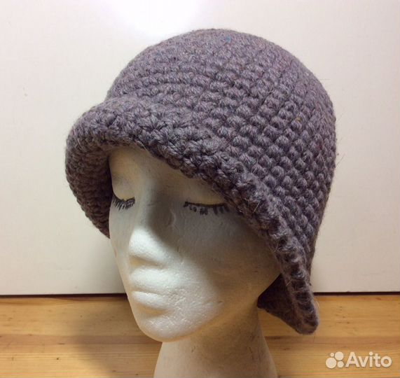 Красивая авторская вязаная шляпка, 54-57, арт 170