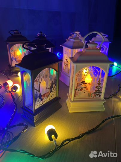 Новогодние фонарики со свечой