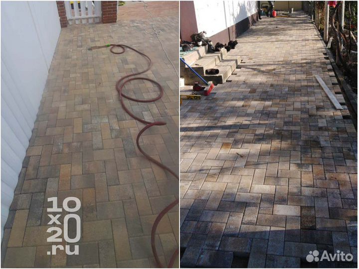 Тротуарная плитка, брусчатка, бордюры под ключ