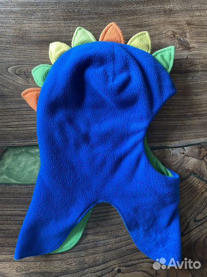 Зимний 2х слойный флисовый шлем Дино