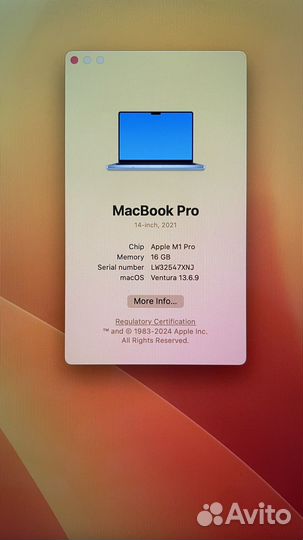 Apple macbook pro 14 2021 m1 16gb 512gb