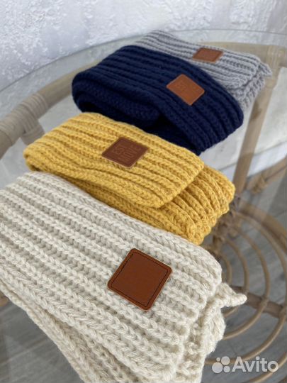 Шапка и шарф детские осенние
