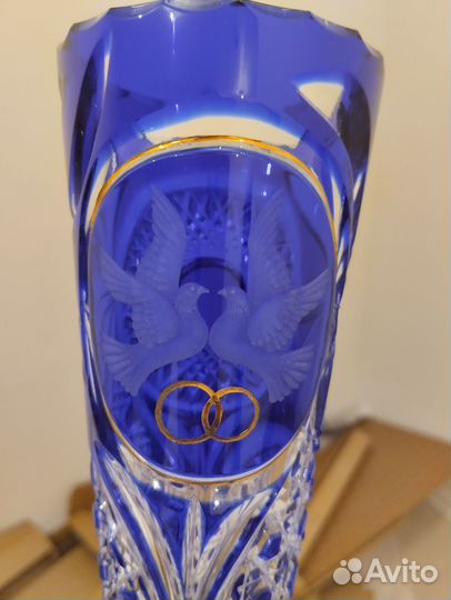 Бокал свадебные из цветного хрусталя