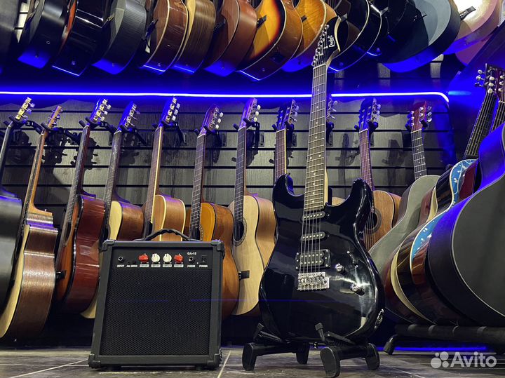 Электрогитара Ibanez Style + Комбоусилитель 15вт