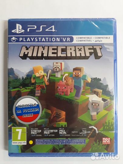 PS4 диск Minecraft: Bedrock Edition + PS VR, новый