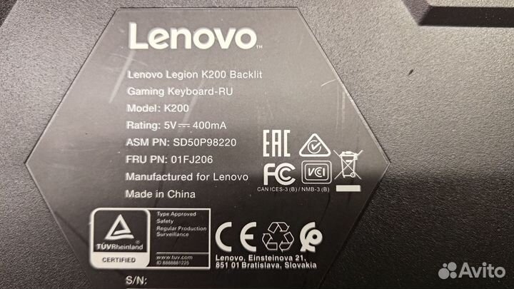 Игровая клавиатура Lenovo Legion k200