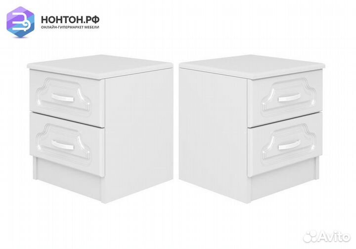 Комплект прикроватных тумб Натали белый глянец / б