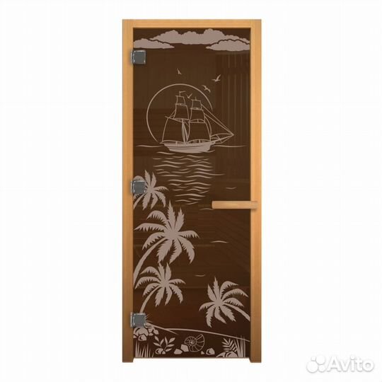 Дверь для Бани стекло Бронза 