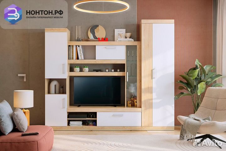 Мини-стенка Макси дуб сонома / белое дерево