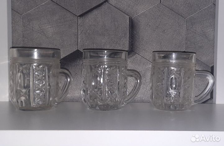 Советские хрустальные кружки. 150 мл, 3 шт
