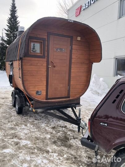 Баня бочка на колесах