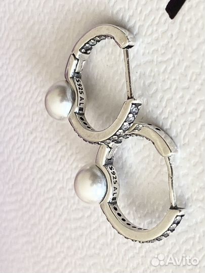 Серьги Пандора жемчуг серебро