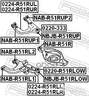 Рычаг задний нижний правый 0224-R51RLR