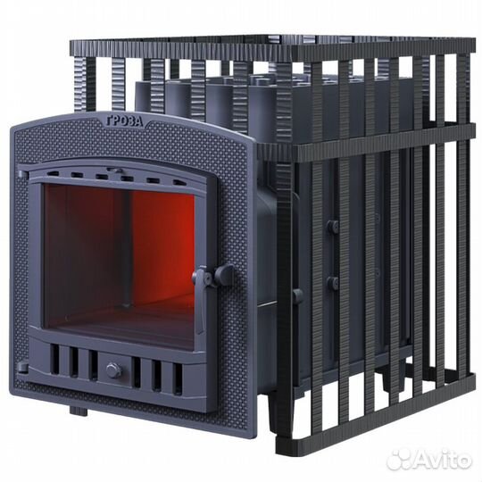 Печь дровяная чугунная Гроза 24П2С в сетке