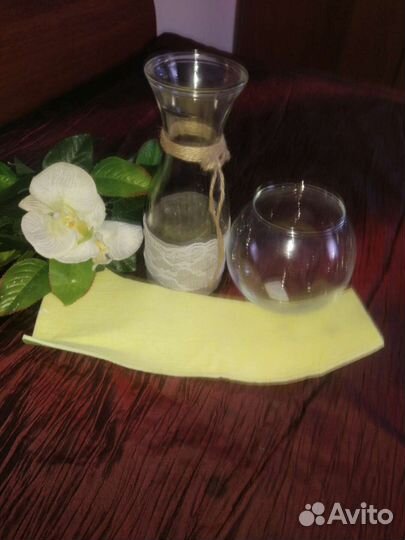 Бокалы-Фужеры для флораума 5 шт, бытылки-вазы-4 ед