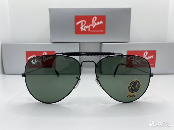 Очки рейбен авиатор Ray Ban 3029 черные стекло