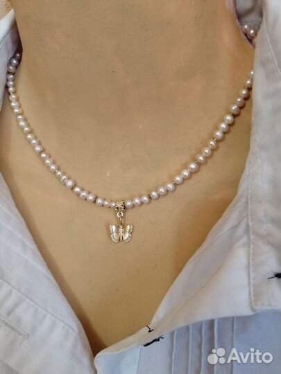 Чокер, ожерелье из жемчуга натурального