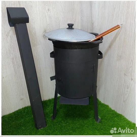 Казан чугунный 16 л. + печь + шумовка