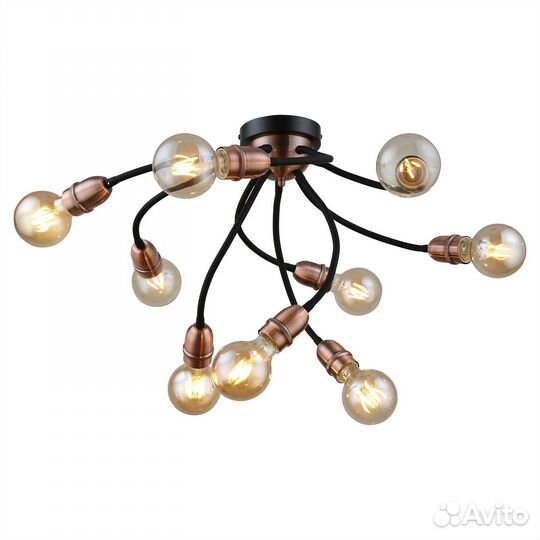 Люстра потолочная в спальню лофт, современная