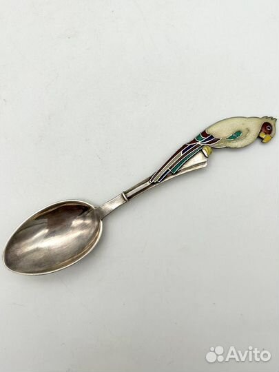 Чайная ложка «Попугай» серебро 916 проба 31,2 г