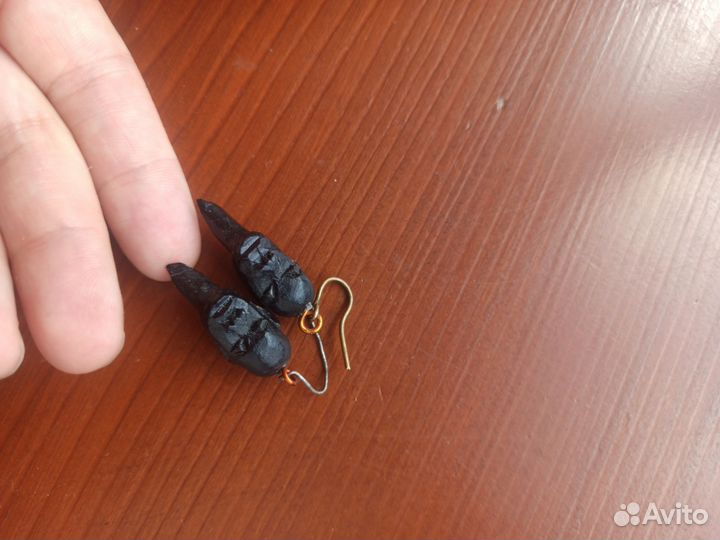 Сандаловый комплект бусы и серьги